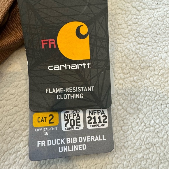 NWT- Carhartt Flame Resistant Quick Duck Bib Overall - Picture 5 of 5